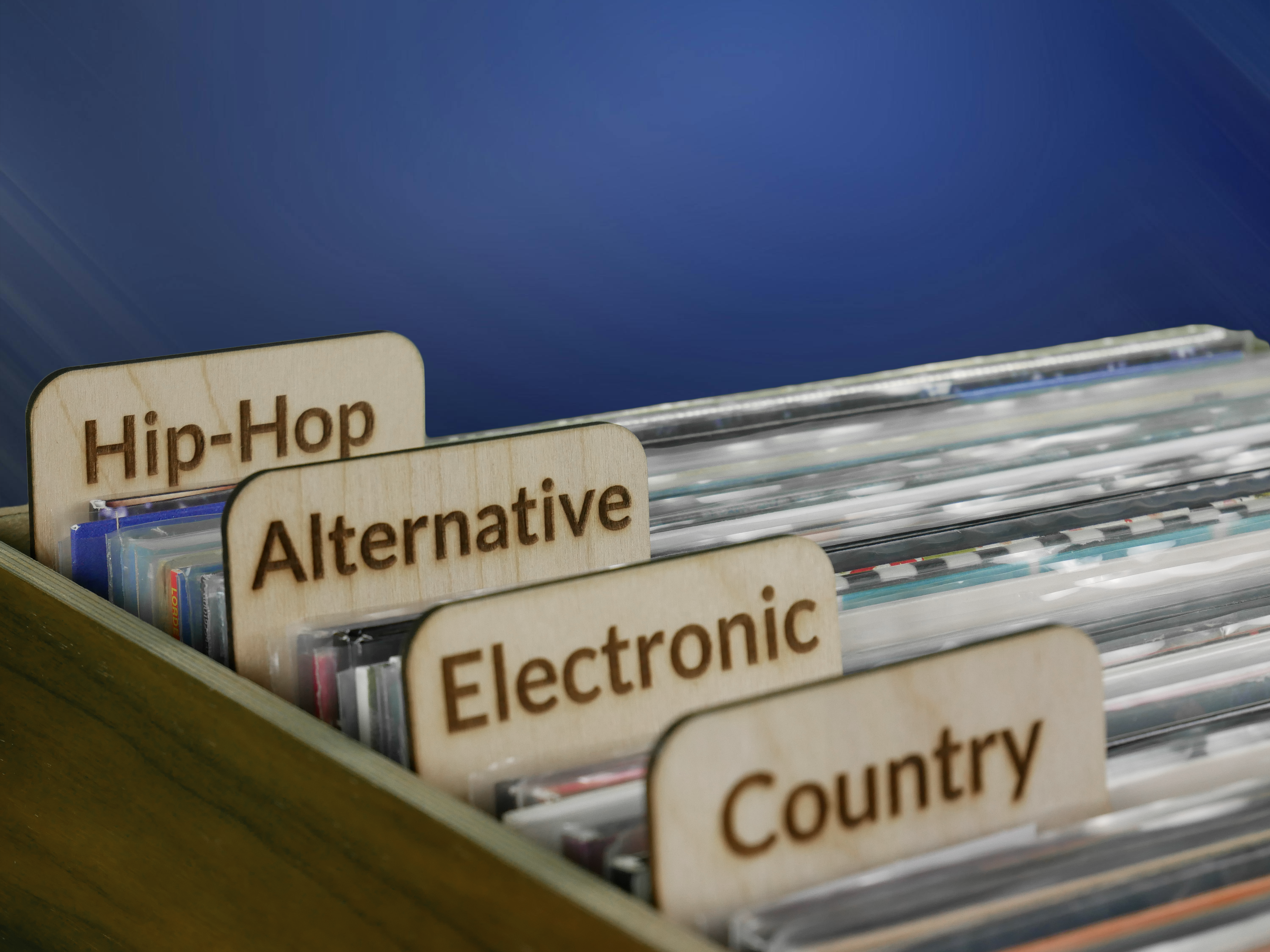 Vertical Wooden Record Dividers