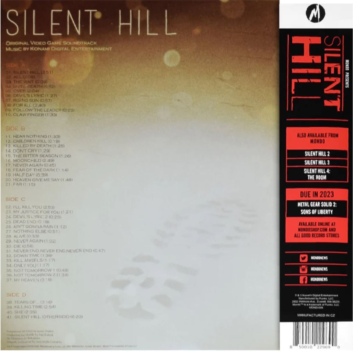 Silent Hill Record Sleeve Back